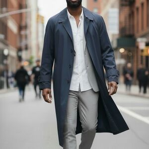 NWT Vintage American Airlines Men 46L Airport Crew Classic Trench 3M Thinsulate